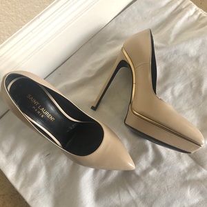 Saint Laurent Beige Leather Pumps size 36.5